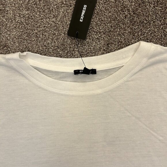 Express Women's Linen Blend Crew Neck Muscle Tank White Size XS NWT $34 - Picture 6 of 15